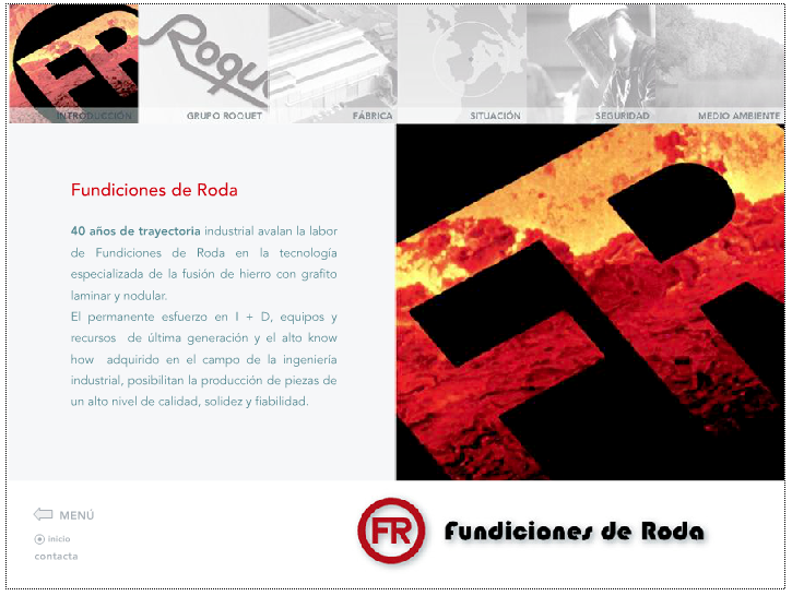 Web antigua de Fundiciones de Roda